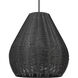 Melany 1 Light 17.5 inch Natural Black Outdoor Pendant